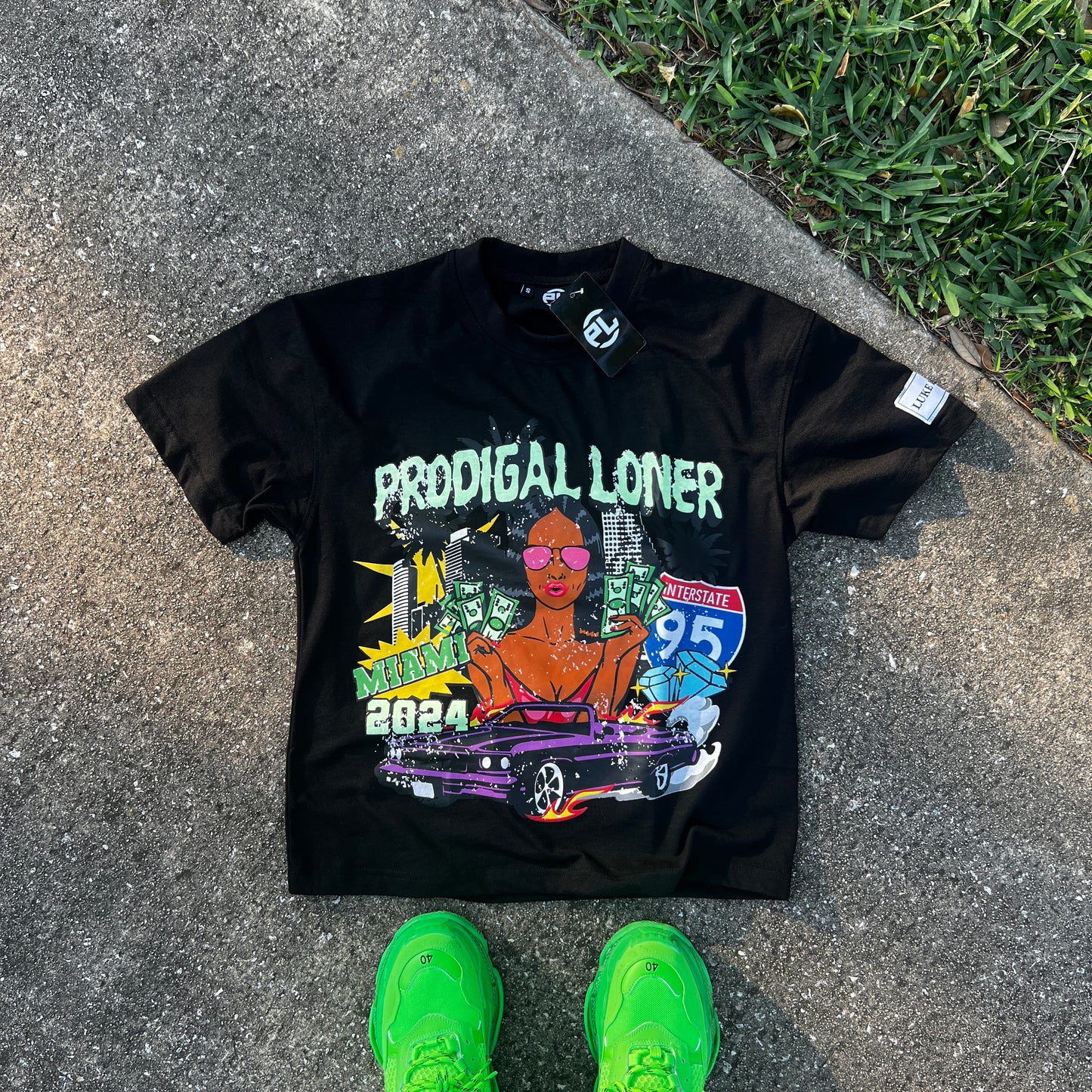 Black "Miami" Graphic Tee